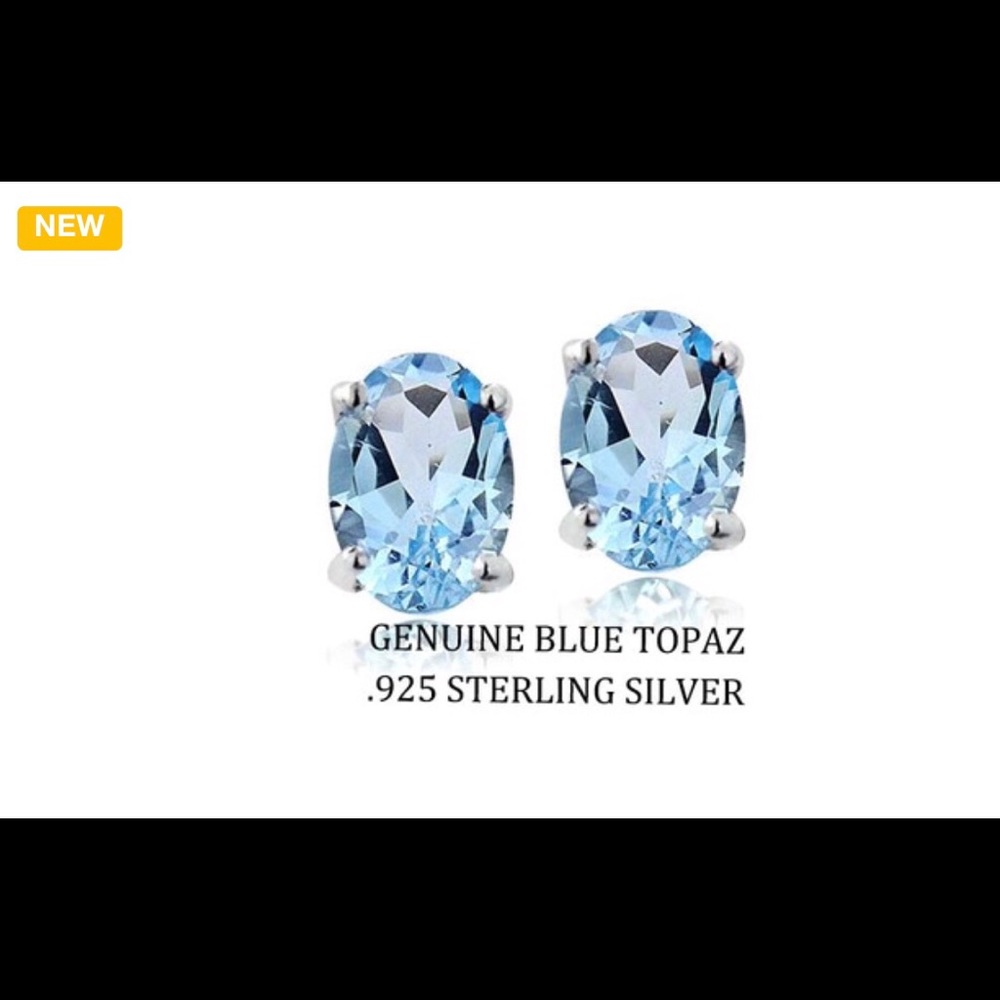 REDUCED 2/20/18- Sterling Silver 2cwt Topaz Studs